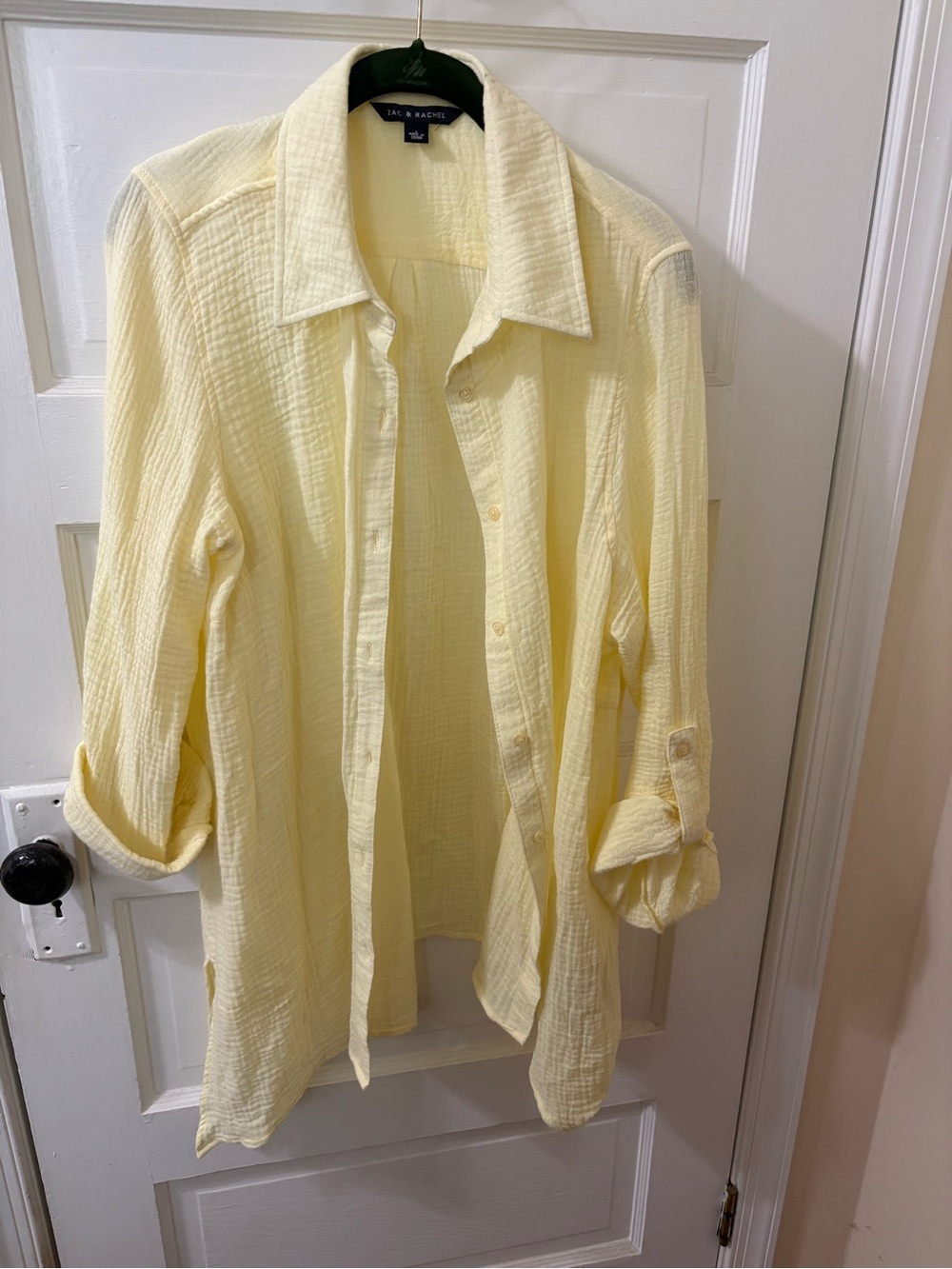 Zac & Rachel Soft Pale Yellow Cotton Gauze Swim Coverup Shirt